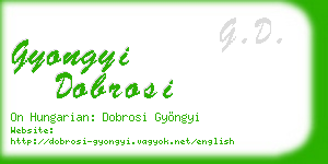 gyongyi dobrosi business card
